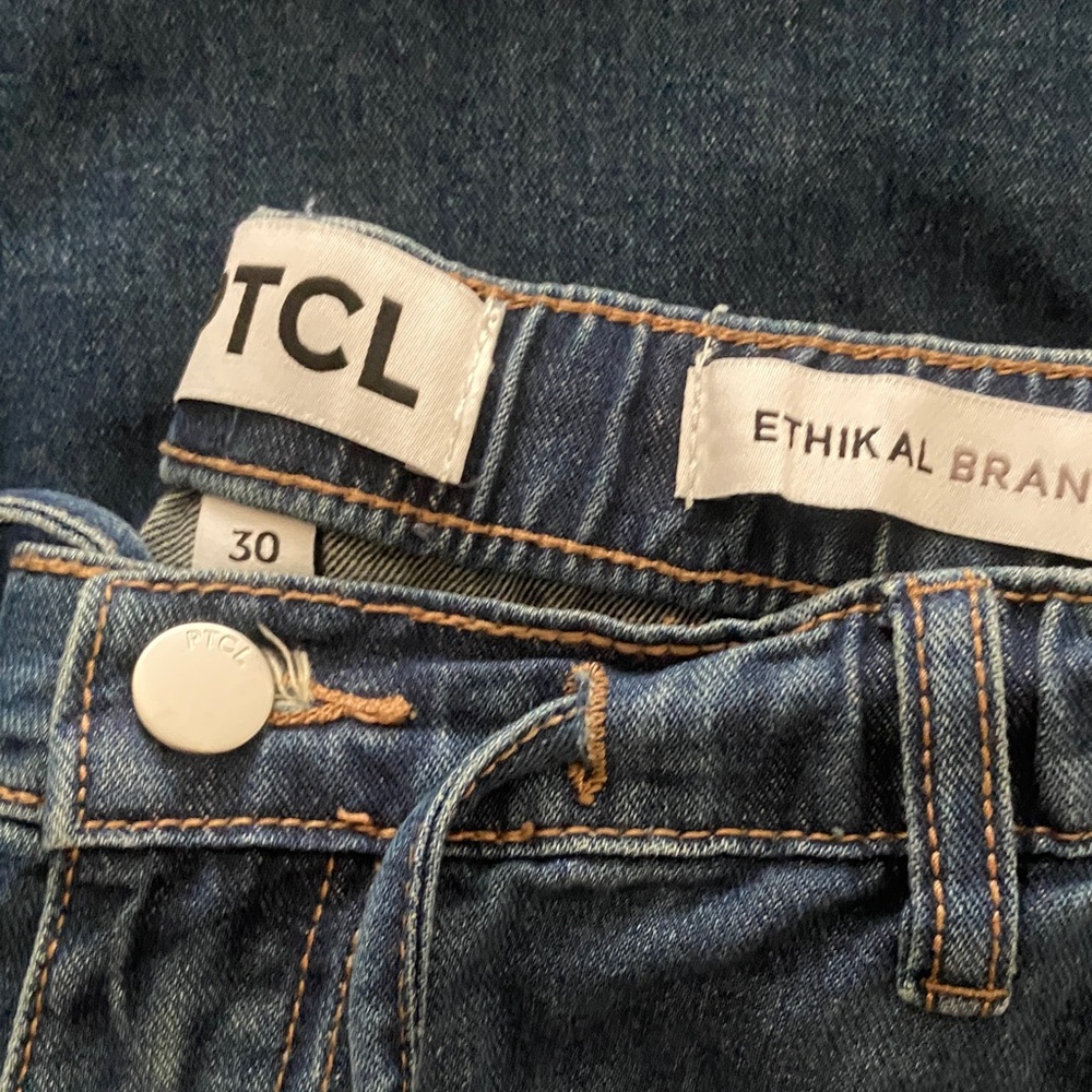 PTCL Denim Wide Leg Jeans with Tie Waist - Picture 2 of 5